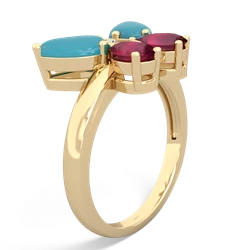 Turquoise Butterfly 14K Yellow Gold ring R2215