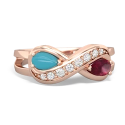 Turquoise Diamond Infinity 14K Rose Gold ring R5390