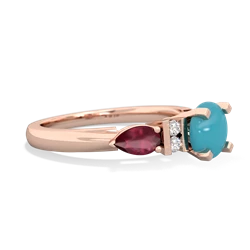 Turquoise 6Mm Round Eternal Embrace Engagement 14K Rose Gold ring R2005