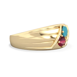 Turquoise Men's Streamline 14K Yellow Gold ring R0460