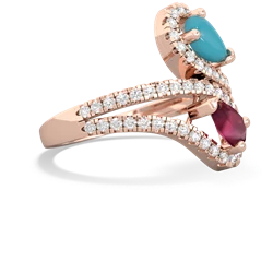 Turquoise Diamond Dazzler 14K Rose Gold ring R3000