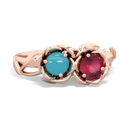 Turquoise Rose Garden 14K Rose Gold ring R5510