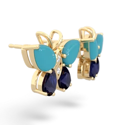 Turquoise Butterfly 14K Yellow Gold earrings E2215