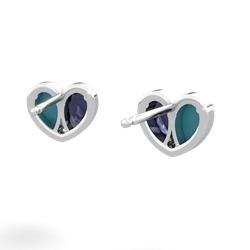 Turquoise 'Our Heart' 14K White Gold earrings E5072