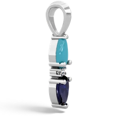 Turquoise Bowtie Drop 14K White Gold pendant P0865