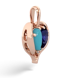 Turquoise Two Become One 14K Rose Gold pendant P5330