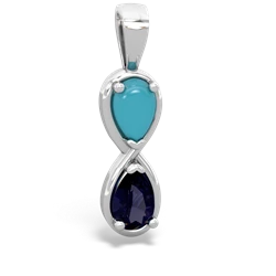 Turquoise Infinity 14K White Gold pendant P5050