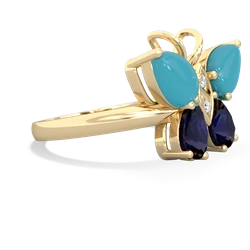 Turquoise Butterfly 14K Yellow Gold ring R2215