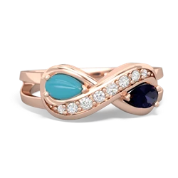 Turquoise Diamond Infinity 14K Rose Gold ring R5390