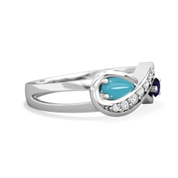 Turquoise Diamond Infinity 14K White Gold ring R5390