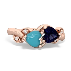 Turquoise Floral Elegance 14K Rose Gold ring R5790