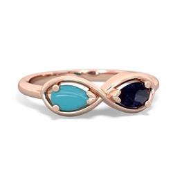 Turquoise Infinity 14K Rose Gold ring R5050