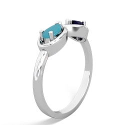 Turquoise Infinity 14K White Gold ring R5050