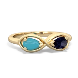 Turquoise Infinity 14K Yellow Gold ring R5050