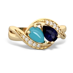 Turquoise Summer Winds 14K Yellow Gold ring R5342