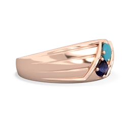 Turquoise Men's Streamline 14K Rose Gold ring R0460