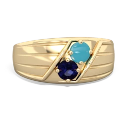 Turquoise Men's Streamline 14K Yellow Gold ring R0460