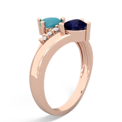 Turquoise Heart To Heart 14K Rose Gold ring R2064