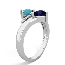 Turquoise Heart To Heart 14K White Gold ring R2064