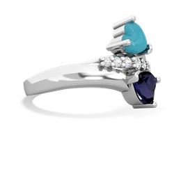 Turquoise Heart To Heart 14K White Gold ring R2064