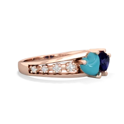 Turquoise Heart To Heart 14K Rose Gold ring R3342