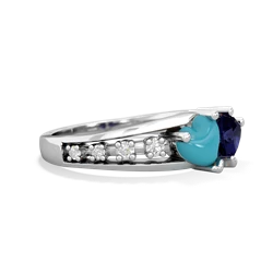 Turquoise Heart To Heart 14K White Gold ring R3342