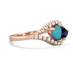 Turquoise Mother And Child 14K Rose Gold ring R3010