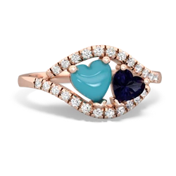 Turquoise Mother And Child 14K Rose Gold ring R3010