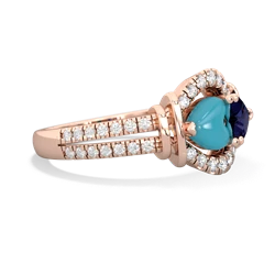 Turquoise Art-Deco Keepsake 14K Rose Gold ring R5630