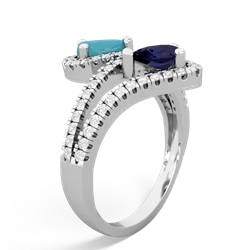 Turquoise Diamond Dazzler 14K White Gold ring R3000