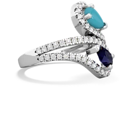 Turquoise Diamond Dazzler 14K White Gold ring R3000