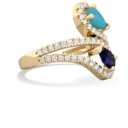 Turquoise Diamond Dazzler 14K Yellow Gold ring R3000