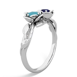 Turquoise Rose Garden 14K White Gold ring R5510