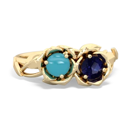 Turquoise Rose Garden 14K Yellow Gold ring R5510