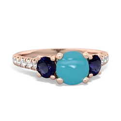 Turquoise Pave Trellis 14K Rose Gold ring R5500