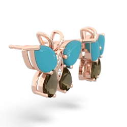 Turquoise Butterfly 14K Rose Gold earrings E2215
