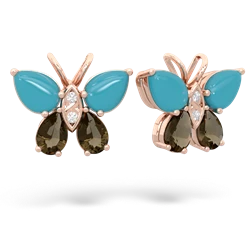 Turquoise Butterfly 14K Rose Gold earrings E2215