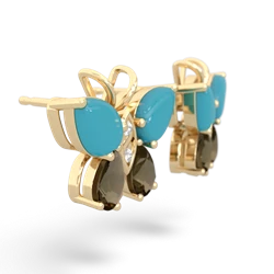 Turquoise Butterfly 14K Yellow Gold earrings E2215