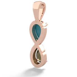 Turquoise Infinity 14K Rose Gold pendant P5050