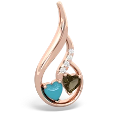 Turquoise Keepsake Curves 14K Rose Gold pendant P5450