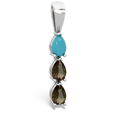 Turquoise Dew Drops 14K White Gold pendant P2251