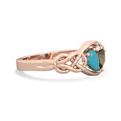 Turquoise Celtic Love Knot 14K Rose Gold ring R5420