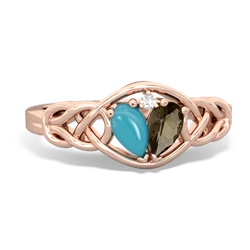 Turquoise Celtic Love Knot 14K Rose Gold ring R5420