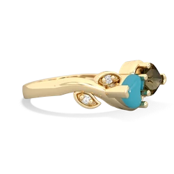 Turquoise Floral Elegance 14K Yellow Gold ring R5790