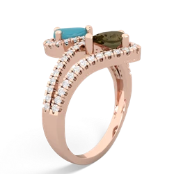 Turquoise Diamond Dazzler 14K Rose Gold ring R3000