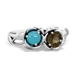 Turquoise Rose Garden 14K White Gold ring R5510