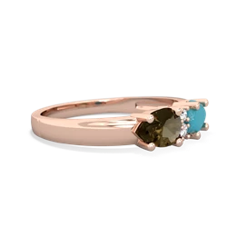 Turquoise Pear Bowtie 14K Rose Gold ring R0865