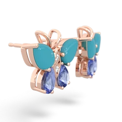 Turquoise Butterfly 14K Rose Gold earrings E2215