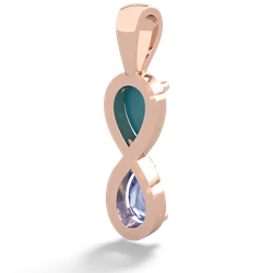 Turquoise Infinity 14K Rose Gold pendant P5050