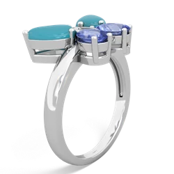 Turquoise Butterfly 14K White Gold ring R2215